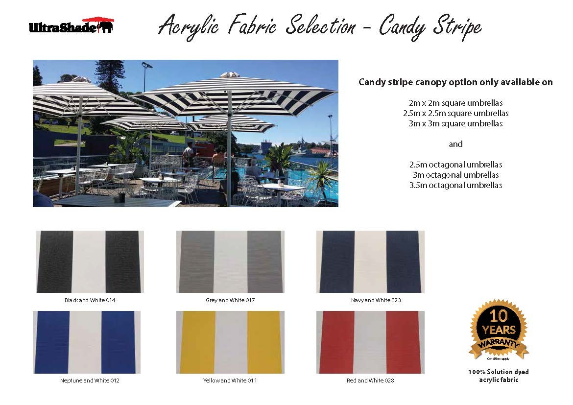 Cantilever Umbrella: Square Canopy - Candy Stripe Acrylic