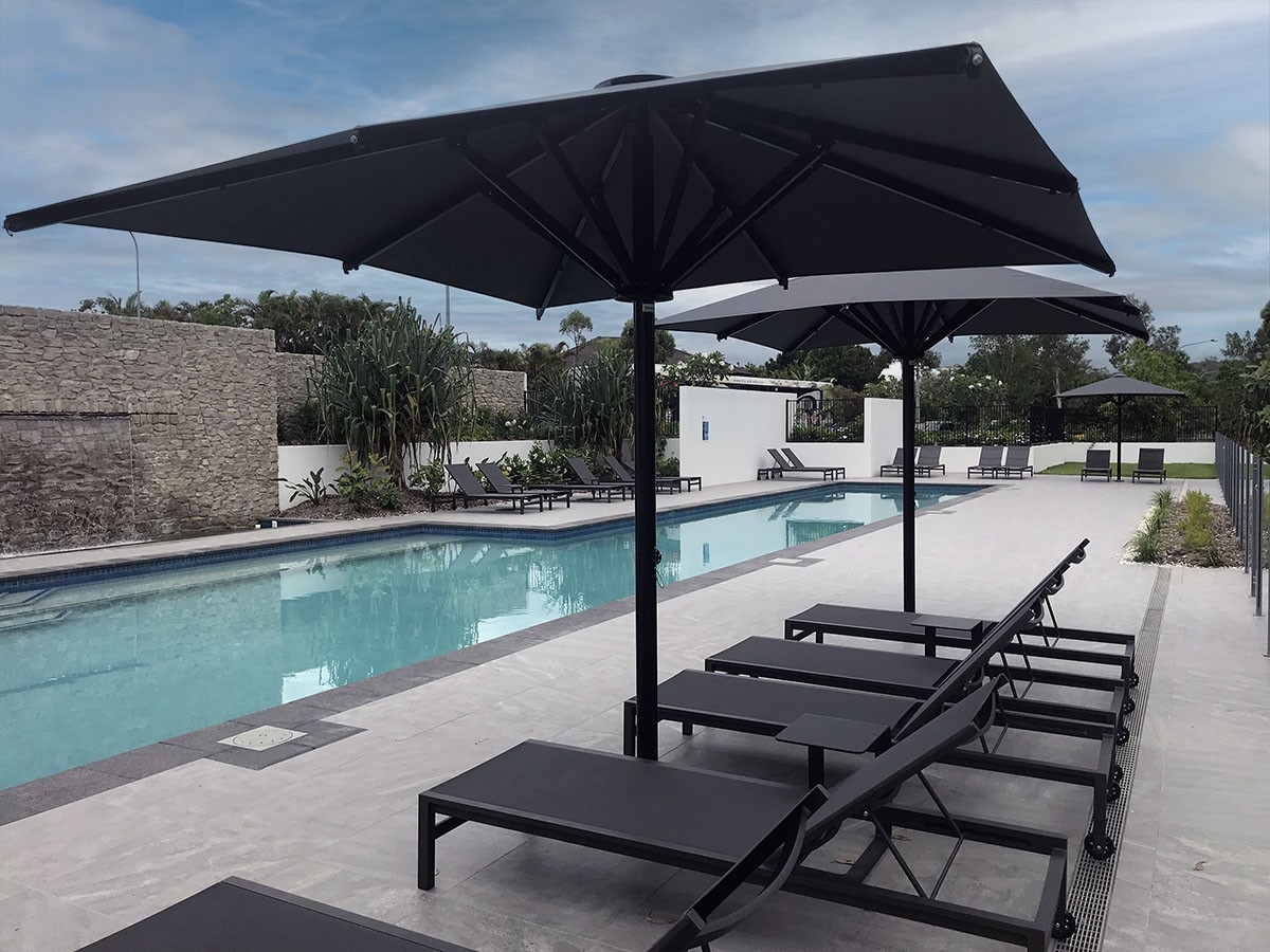 Heavy Duty Umbrella: Square - Acrylic Fabric Canopy